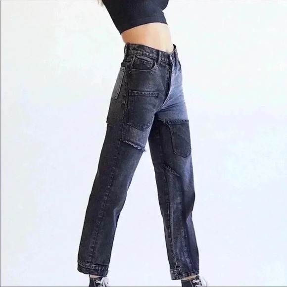 Revice Matchmaker / The One Patchwork Denim Jeans Sz 24 Fly Button - Picture 1 of 7